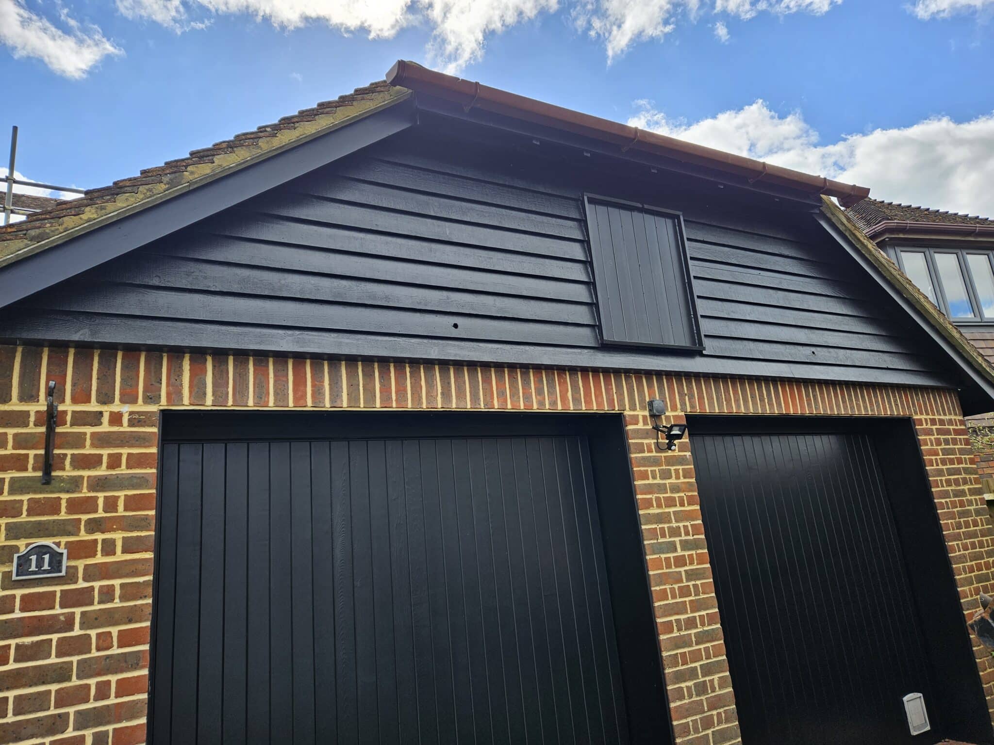 exterior painting on a garage